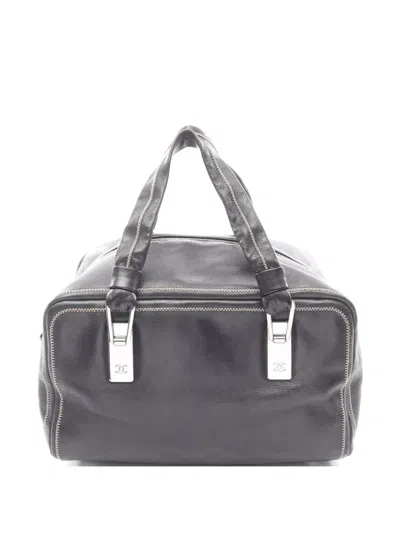 Pre-owned Chanel 2003-2004 Mini Coco Mark Tote Bag In Black