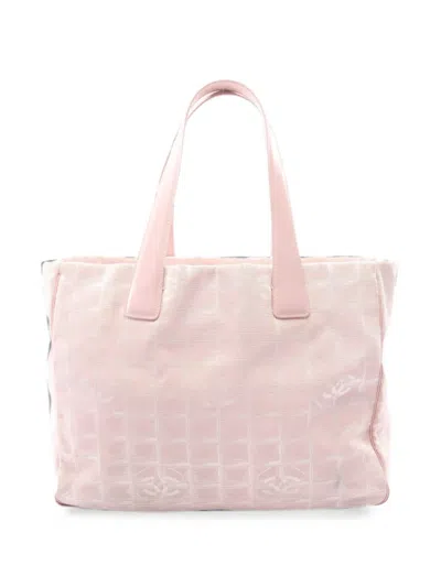 Pre-owned Chanel 2003-2004 Mm New Travel Line Tote Bag In Pink