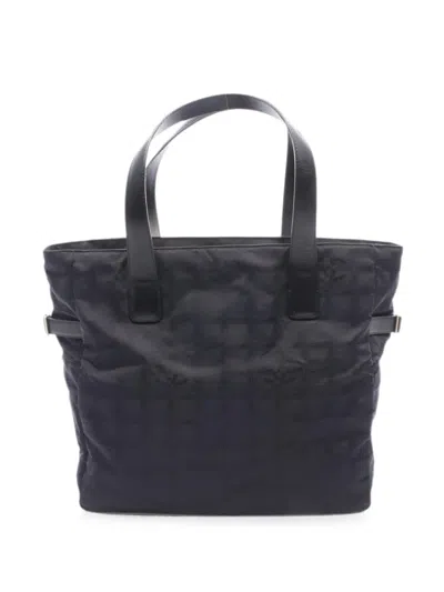Pre-owned Chanel 2003-2004 New Travel Line Gm Tote Bag In Black