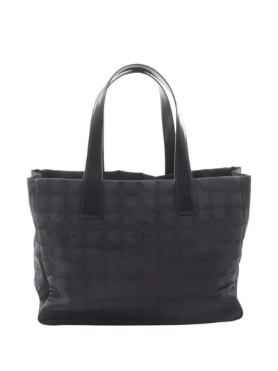 Pre-owned Chanel 2003-2004 New Travel Line Nylon Tote Bag In Black