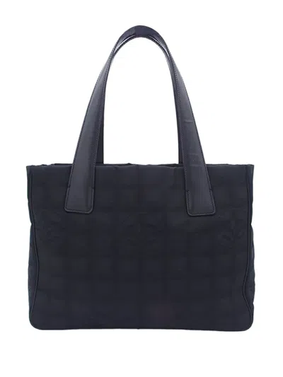Pre-owned Chanel 2003-2004 New Travel Line Nylon Tote Bag In Black
