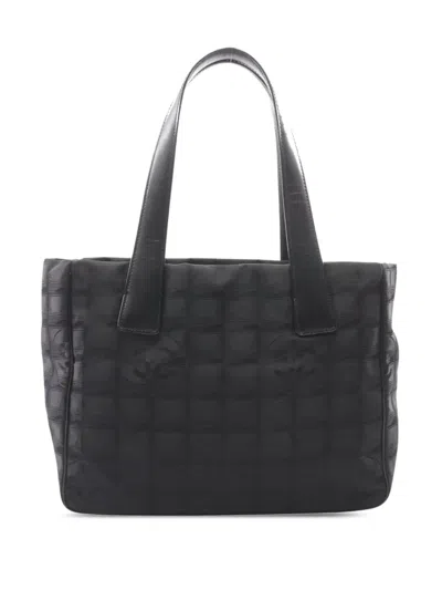 Pre-owned Chanel 2003-2004 New Travel Line Nylon Tote Bag In Black