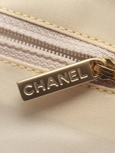 Pre-owned Chanel 2003-2004 New Travel Line Nylon Tote Bag In Neutrals