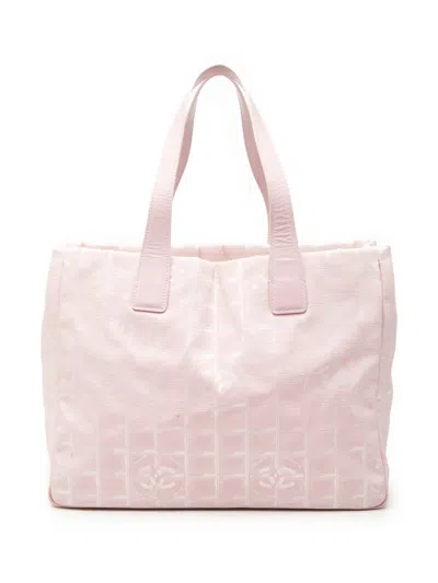 Pre-owned Chanel 2003-2004 New Travel Line Nylon Tote Bag In Pink