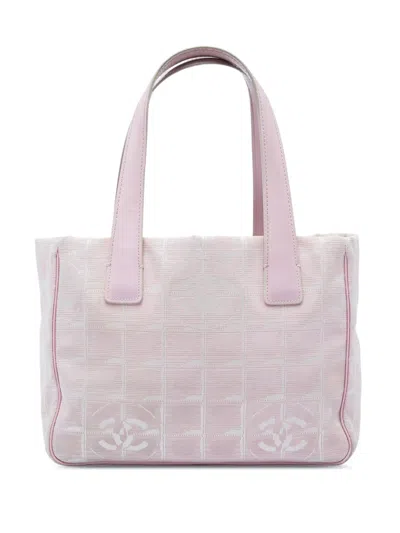 Pre-owned Chanel 2003-2004 New Travel Line Nylon Tote Bag In Pink