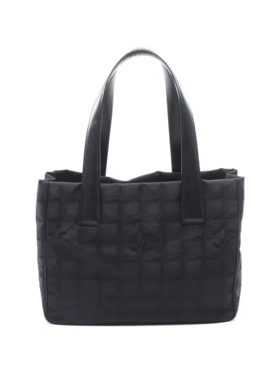 Pre-owned Chanel 2003-2004 New Travel Line Pm Tote Bag In Black