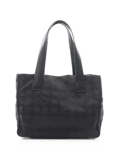Pre-owned Chanel 2003-2004 New Travel Line Pm Tote Bag In Black
