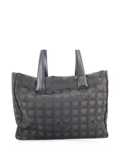 Pre-owned Chanel 2003-2004 New Travel Line Tote Bag In Brown