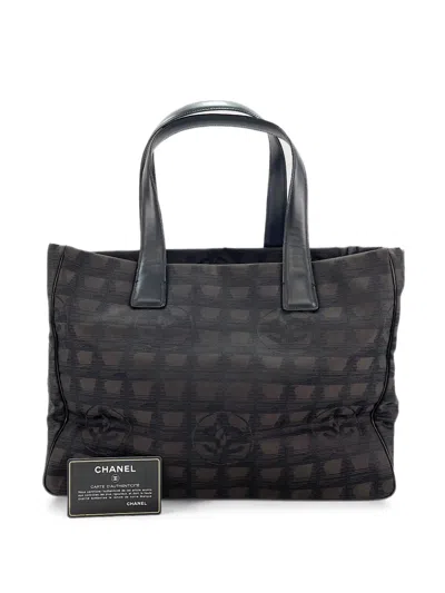 Pre-owned Chanel 2003-2004 New Travel Line Tote Bag In Brown