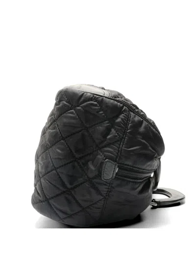 Pre-owned Chanel 2003-2004 Paris-new York Quilted Boston Bag In Black