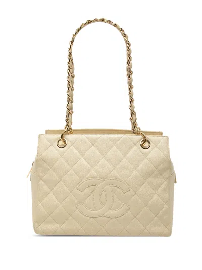 Pre-owned Chanel 2003-2004 Petite Caviar Timeless Tote Bag In Brown