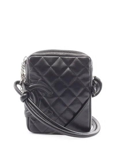 Pre-owned Chanel 2003-2004 Small Cambon Line Shoulder Bag In Black