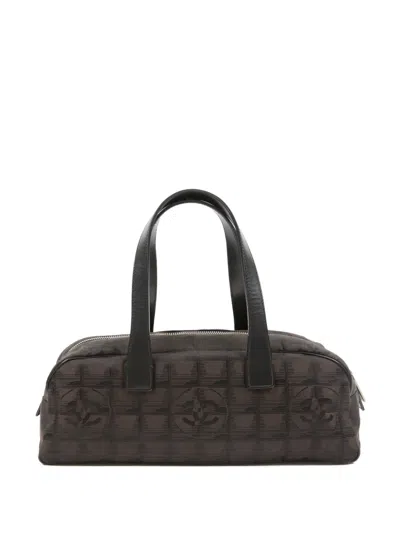 Pre-owned Chanel 2004-2005 All-over Logo Pattern Shoulder Bag In Brown