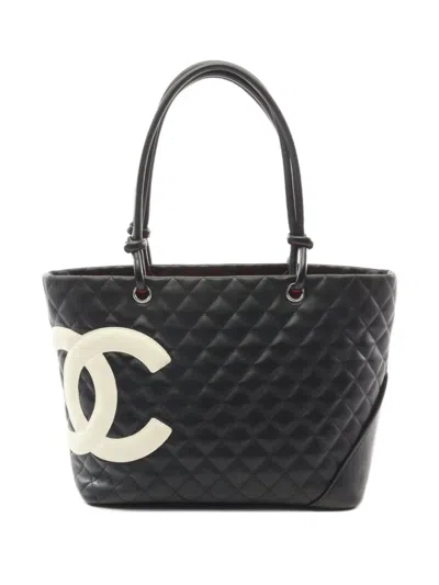 Pre-owned Chanel 2004-2005 Cambon Tote Bag In Black