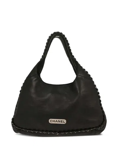 Pre-owned Chanel 2004-2005 Chain-trim Tote Bag In Black