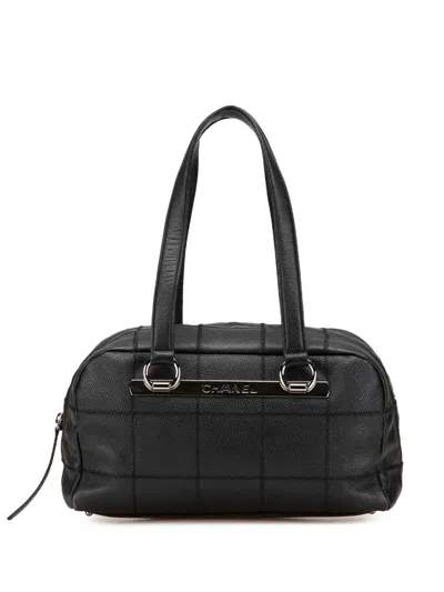 Pre-owned Chanel 2004-2005 Choco Bar Caviar Shoulder Bag In Black