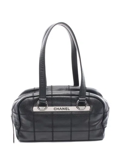 Pre-owned Chanel 2004-2005 Chocolate Bar Shoulder Bag In Black
