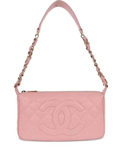 Pre-owned Chanel 2004-2005 Diamond-quilting Shoulder Bag In Pink