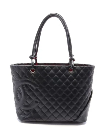 Pre-owned Chanel 2004-2005 Large Cambon Line Handbag In 黑色