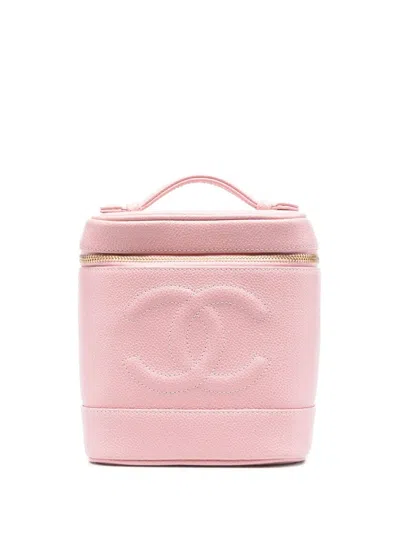 Pre-owned Chanel 2004-2005 Leather Cosmetic Case In Pink