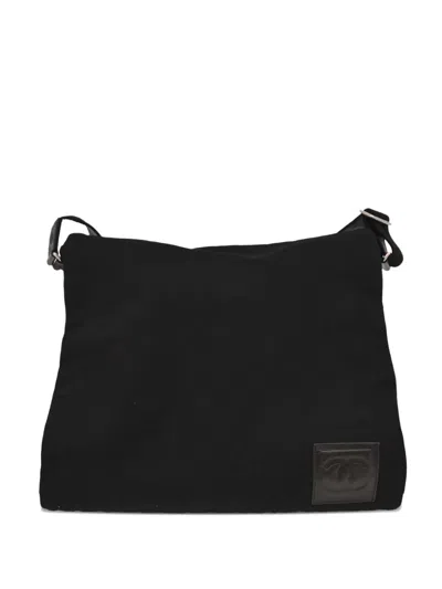 Pre-owned Chanel 2004-2005 Logo-patch Cross Body Bag In Black