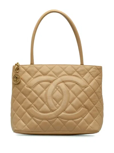 Pre-owned Chanel 2004-2005 Medallion Tote Bag In Brown