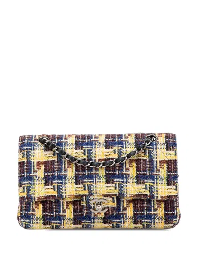 Pre-owned Chanel 2004-2005 Medium Classic Tweed Double Flap Shoulder Bag In Multi