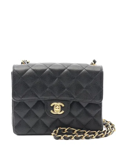Pre-owned Chanel 2004-2005 Mini Matelasse Chain Shoulder Bag In Black