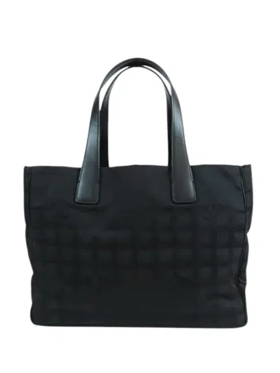 Pre-owned Chanel 2004-2005 New Travel Line Nylon Tote Bag In Black