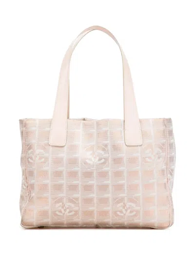 Pre-owned Chanel 2004-2005 New Travel Line Nylon Tote Bag In Brown