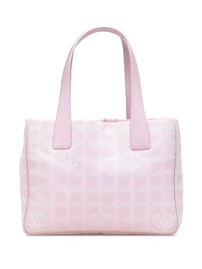 Pre-owned Chanel 2004-2005 New Travel Line Nylon Tote Bag In Pink