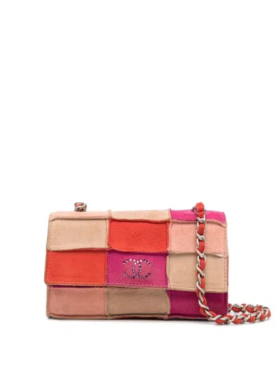 Pre-owned Chanel 2004-2005 Patchwork Mini Crossbody Bag In Red