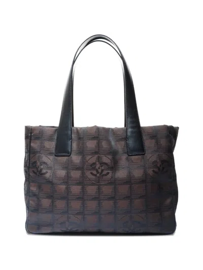 Pre-owned Chanel 2004-2005 Pm Travel Monogram Tote Bag In Brown