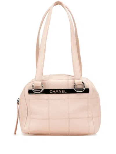 Pre-owned Chanel 2004-2005 Small Choco Bar Caviar Lax Bowler Bag Shoulder Bag