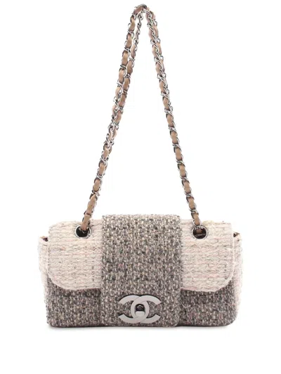 Pre-owned Chanel 2004-2005 Small Tweed Fantasy Flap Shoulder Bag In Pink