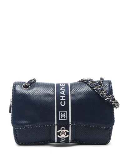Pre-owned Chanel 2004-2005 Sport Line Shoulder Bag In Blue