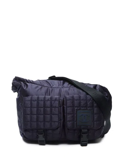 Pre-owned Chanel 2004-2005 Sport Line Shoulder Bag In Blue