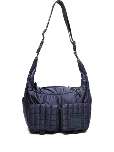 Pre-owned Chanel 2004-2005 Sport Line Shoulder Bag In Blue
