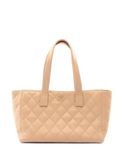 Pre-owned Chanel 2004-2005 Wild Stitch Tote Bag In Neutral
