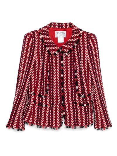 Pre-owned Chanel 2004 Button-up Jacket In Red