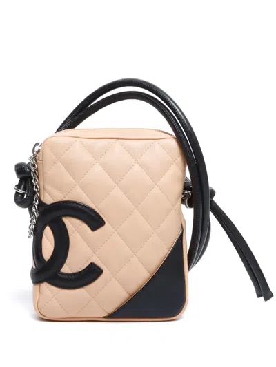 Pre-owned Chanel 2004 Cambon Line Shoulder Bag In Neutrals