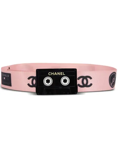 Pre-owned Chanel 2004 Cassette Tape Belt In Pink