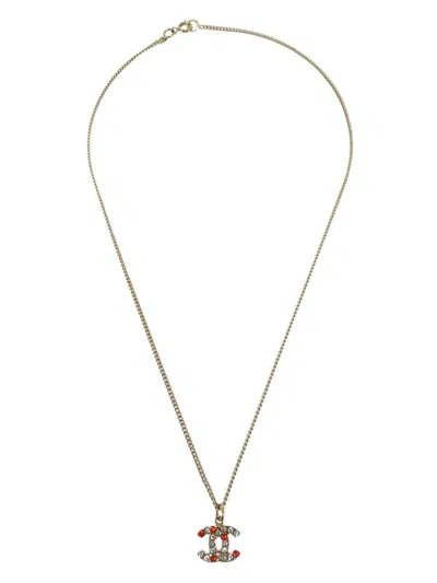 Pre-owned Chanel 2004 Cc Pendant Necklace In Gold