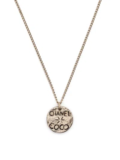 Pre-owned Chanel 2004  Coco Necklace In Silver