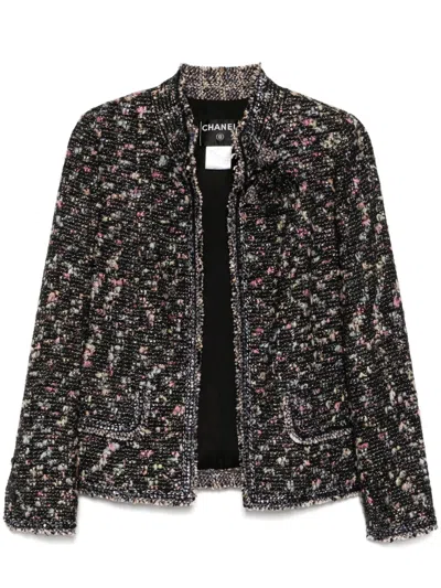 Pre-owned Chanel 2004 Collarless Jacket In Black