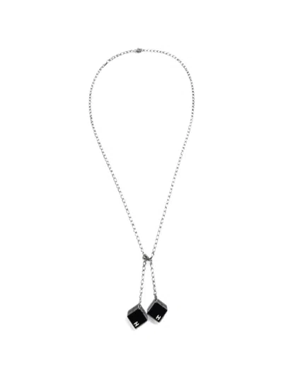 Pre-owned Chanel 2004 Cube-charm Chain Belt And Necklace In Silver