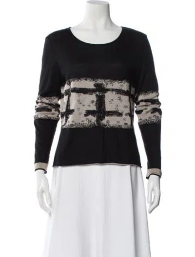 Pre-owned Chanel 2004 Graphic Print Sweater In Black