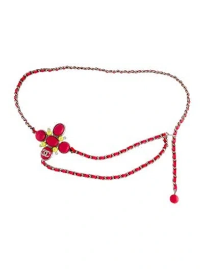 Pre-owned Chanel 2004 Gripoix Waist Belt In Pink