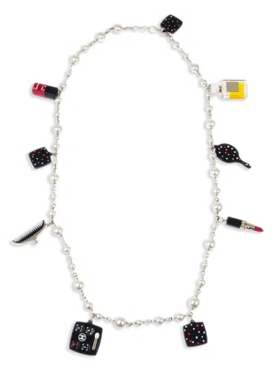 Pre-owned Chanel 2004 Icon-charms Necklace In White