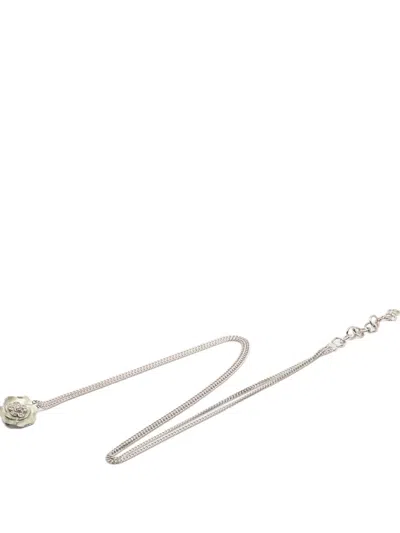 Pre-owned Chanel 2004 Silver Plated Camellia Chain Belt